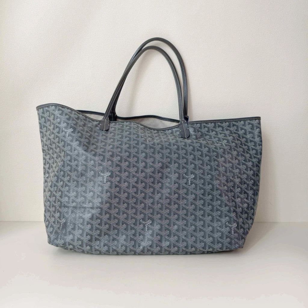 Goyard Saint Louis GM Top Handle Shoulder Bag Black Silver Women Classic
