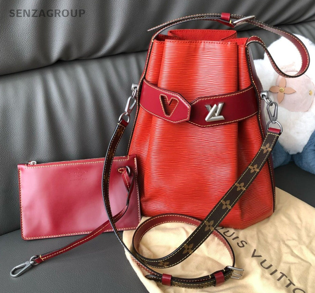 Louis Vuitton Twist Bucket Top Handle Epi Leather 2way Shoulder bag Women Red