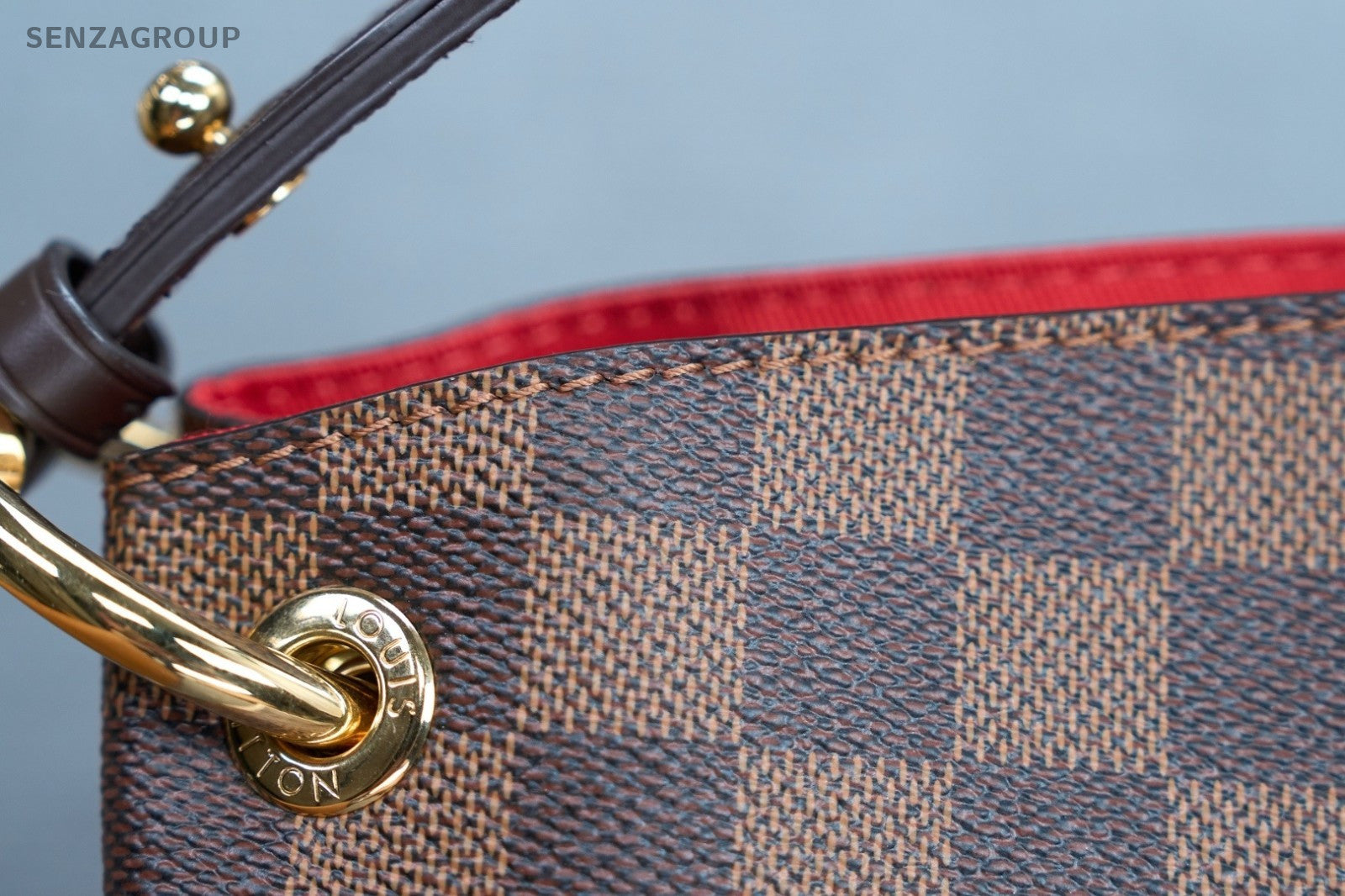 Louis Vuitton Graceful PM Damier Ebene Canvas Top Handle Shoulder Bag Brown