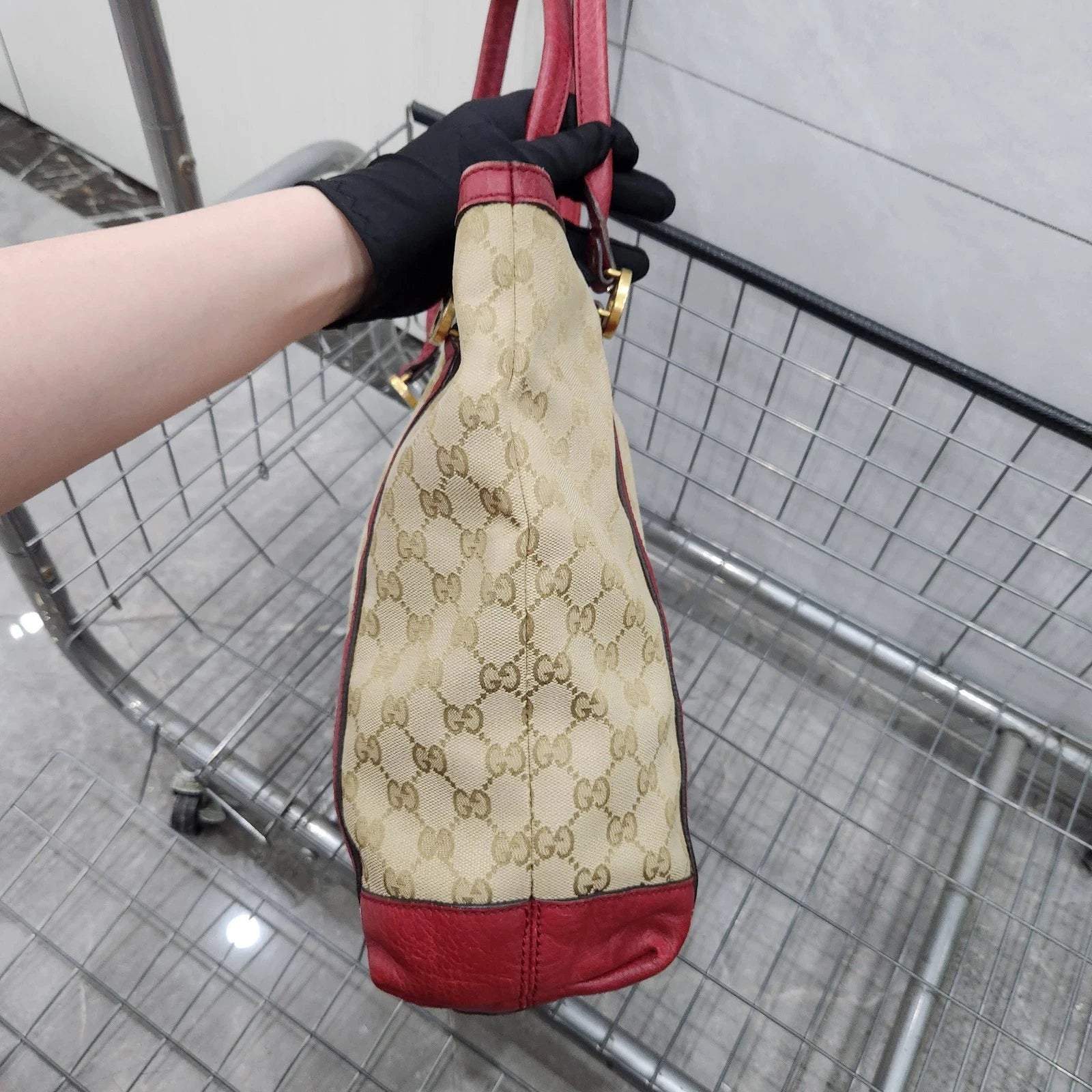 Gucci Canvas Monogram Tote Shoulder Handbag For Women