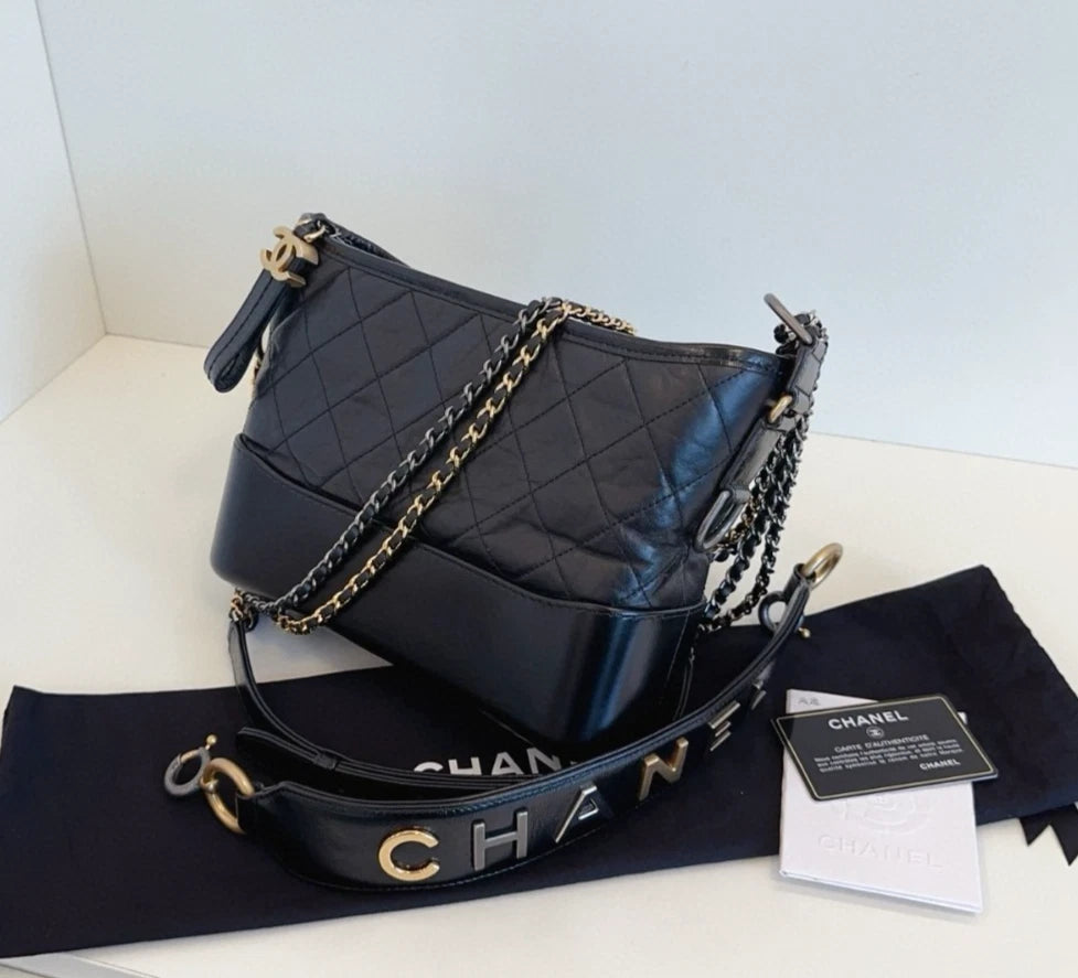 Chanel Gabrielle MM Shoulder Bag Crossbody Bag Black Women Fashion