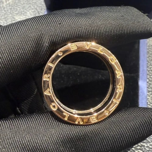 BVLGARI B.zero1 Two-Band Ring 18k Rose Gold and Black Ceramic EU58/US8.25