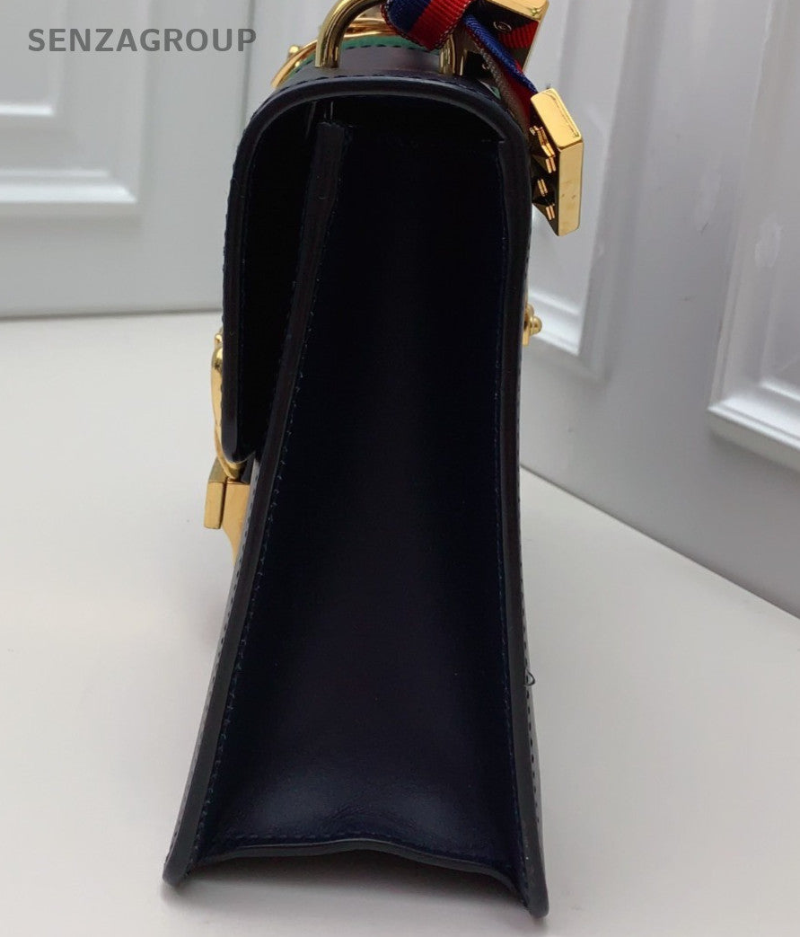 Gucci Sylvie Shoulder Bag Navy Gold Used Women Classic