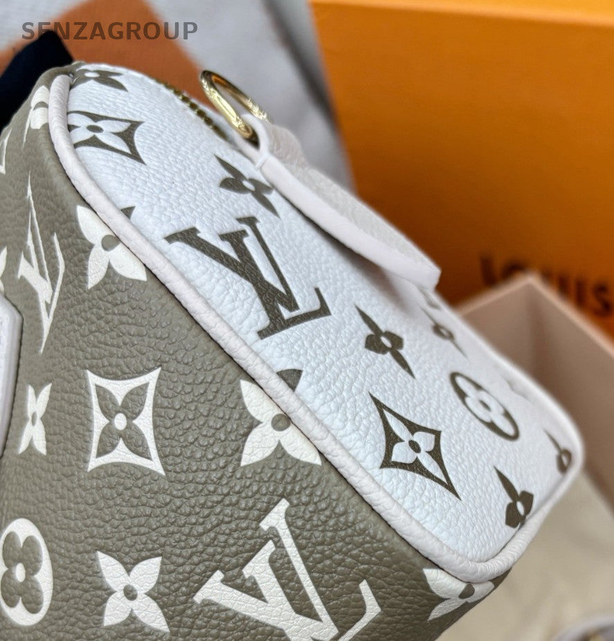 Louis Vuitton Speedy20 Monogram Calfskin Top Handle Crossbody Green Gold Women
