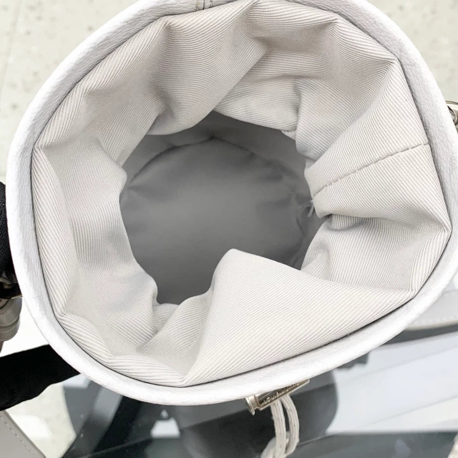 Louis Vuitton Chalk Nano Bucket Monogram Chain Crossbody Bag Gray Women S