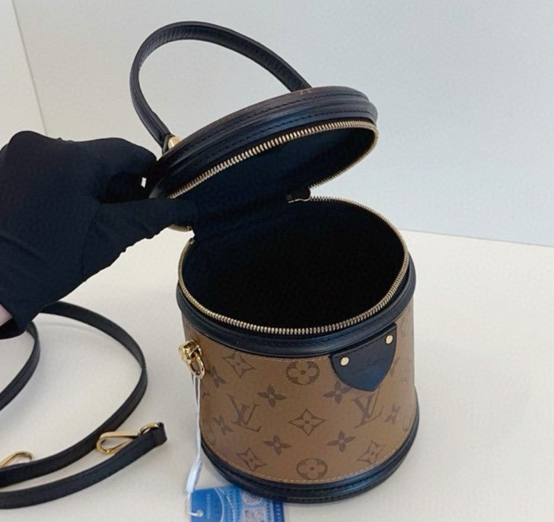 Louis Vuitton Cannes Monogram 2Way Top Handle Crossbody Brown Gold Women Classic