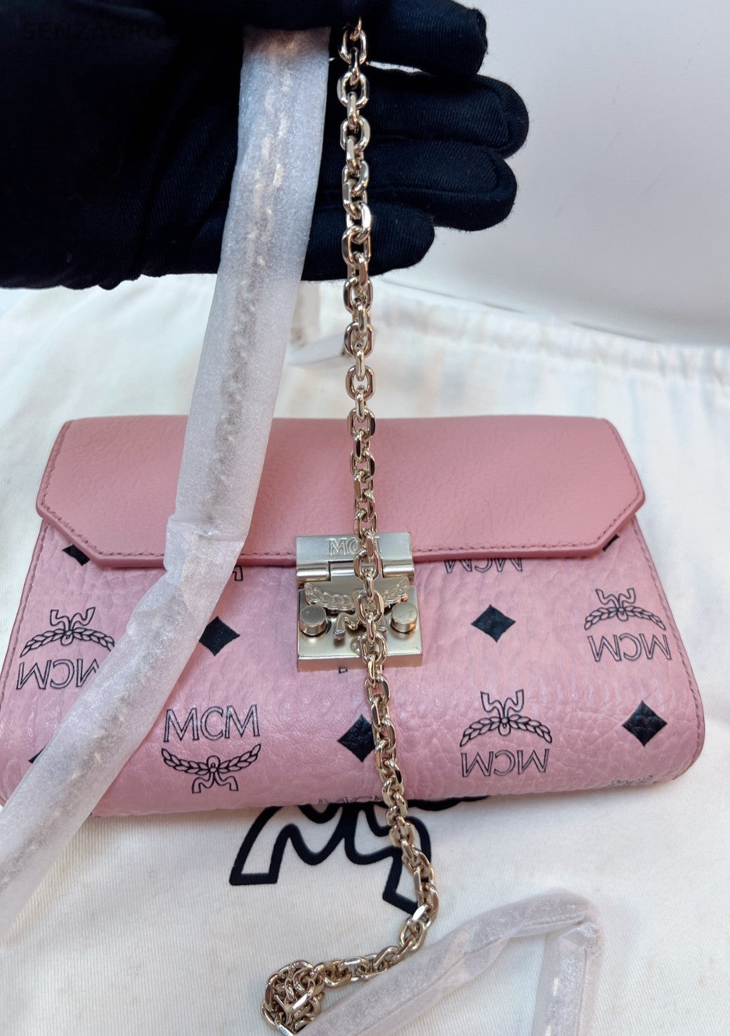 MCM Chain Strap Sakura Pink Shoulder bag PM Women