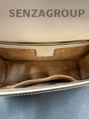 Gucci Medium Sylvie Shoulder Crossbody Bag White Gold Women Classic