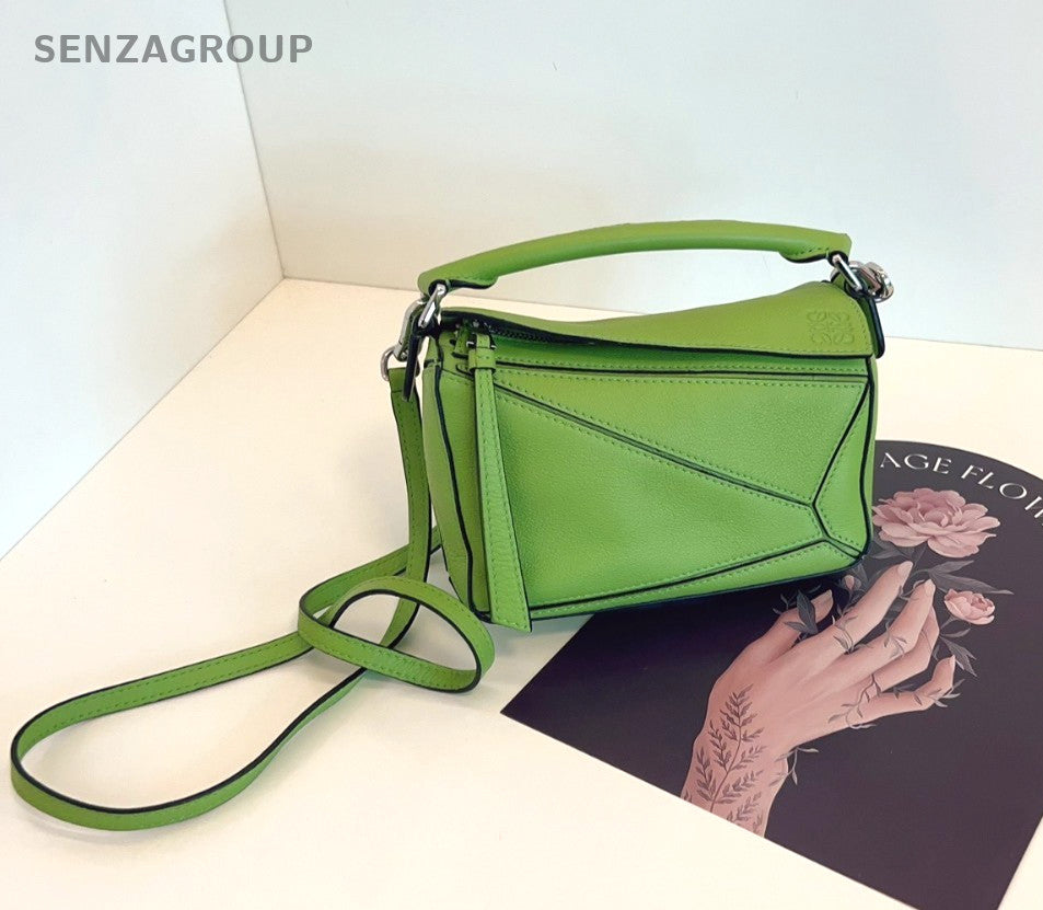 Loewe Mini Puzzle Crossbody Handbag Clutch Bag Women Fennel Green