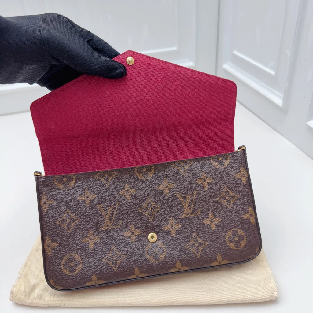 Louis Vuitton Pochette Felicie Chain Monogram Shoulder Bag Crossbody Women
