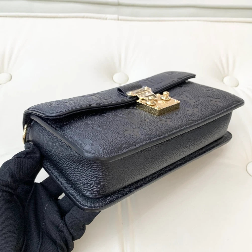 Louis Vuitton Metis Calfskin WOC Chain Shoulder Bag Crossbody Black Gold S