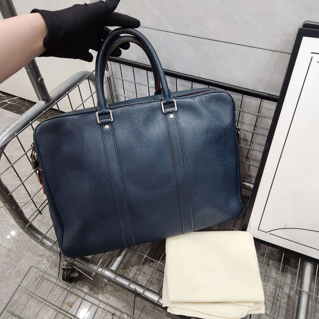 Louis Vuitton Blue Epi Leather Women's Handbag Laptop Briefcase