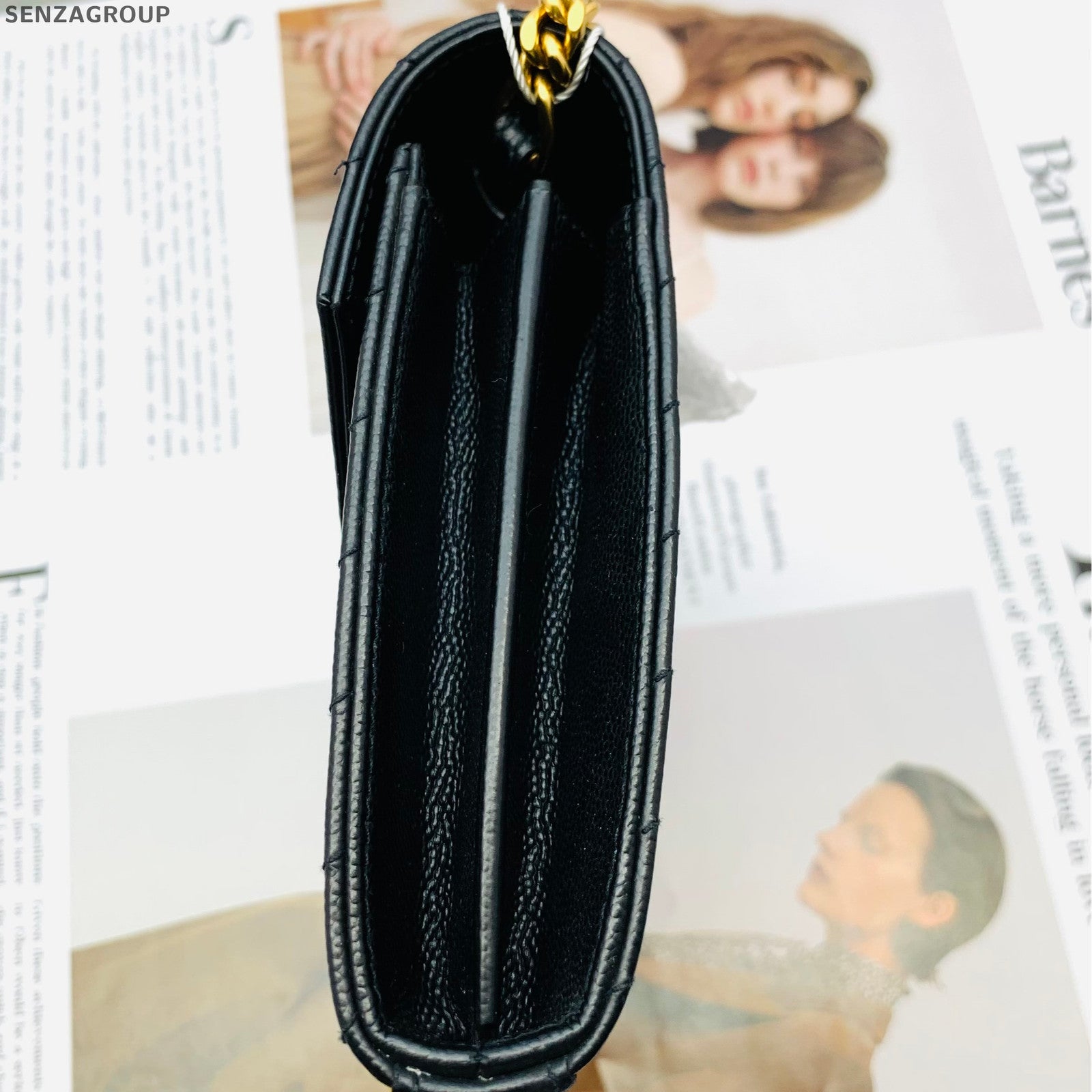 Saint Laurent Mini Envelope Chain Shoulder Crossbody Bag Black Gold