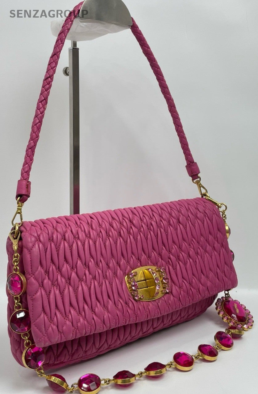 MIUMIU gemstone Shoulder Crossbody bag Pink Women