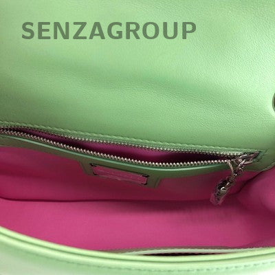 Bvlgari Serpenti Cabochon Green Leather Chain Shoulder Crossbody Bag