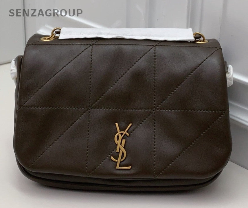 Saint Laurent Jamie Mini Lambskin Chain Shoulder Bag Green Gold Women Classic
