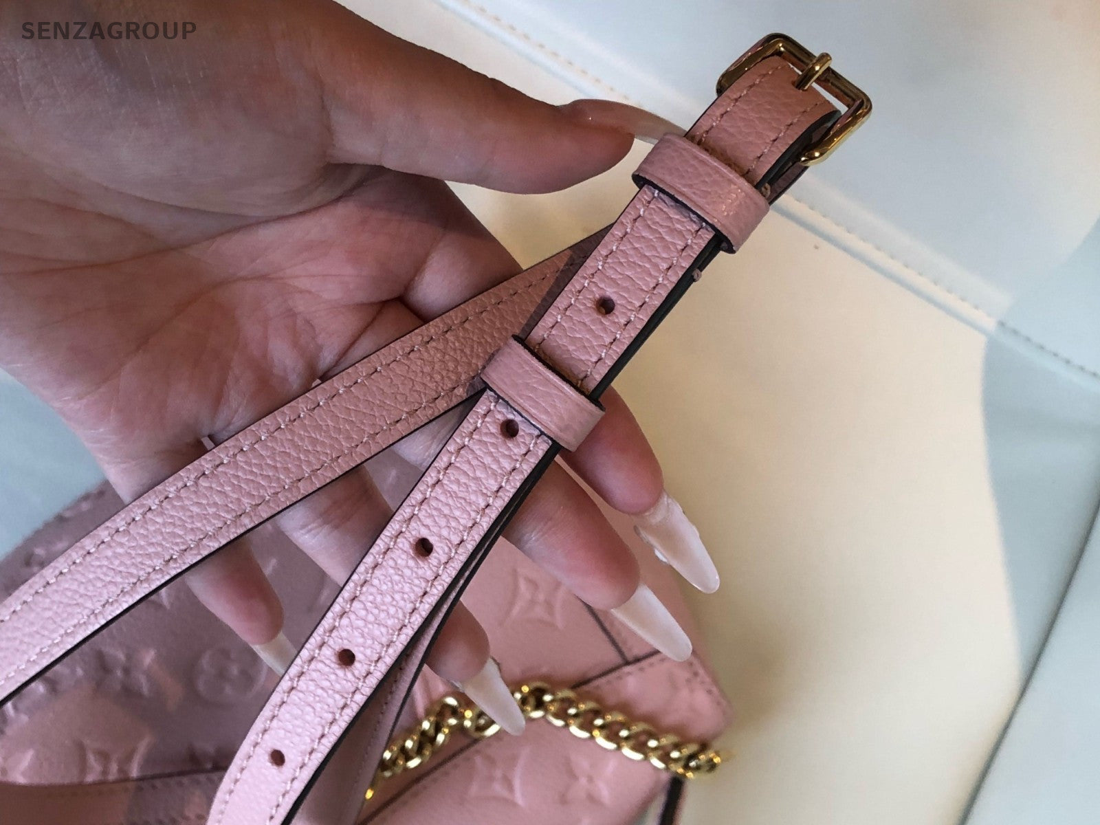 Louis Vuitton Monogram Empreinte Top Handle 2way Shoulder Handbag Pink Women