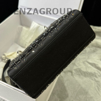 Dior Lady Dior Cannage Black Silver Handbag Shoulder Bag Classic