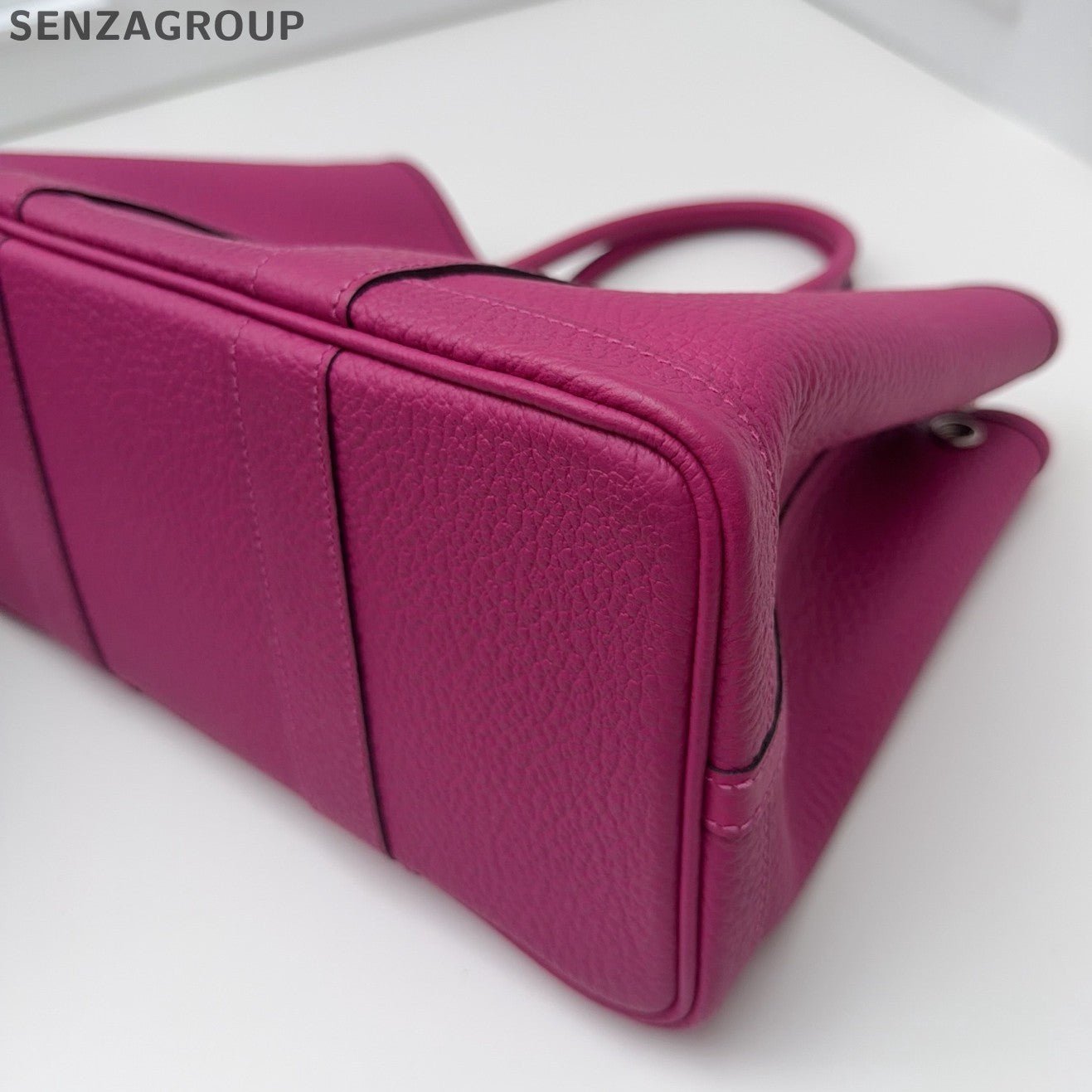 Hermes Garden Party30 Top Handle Bag Purple Silver Women Classic