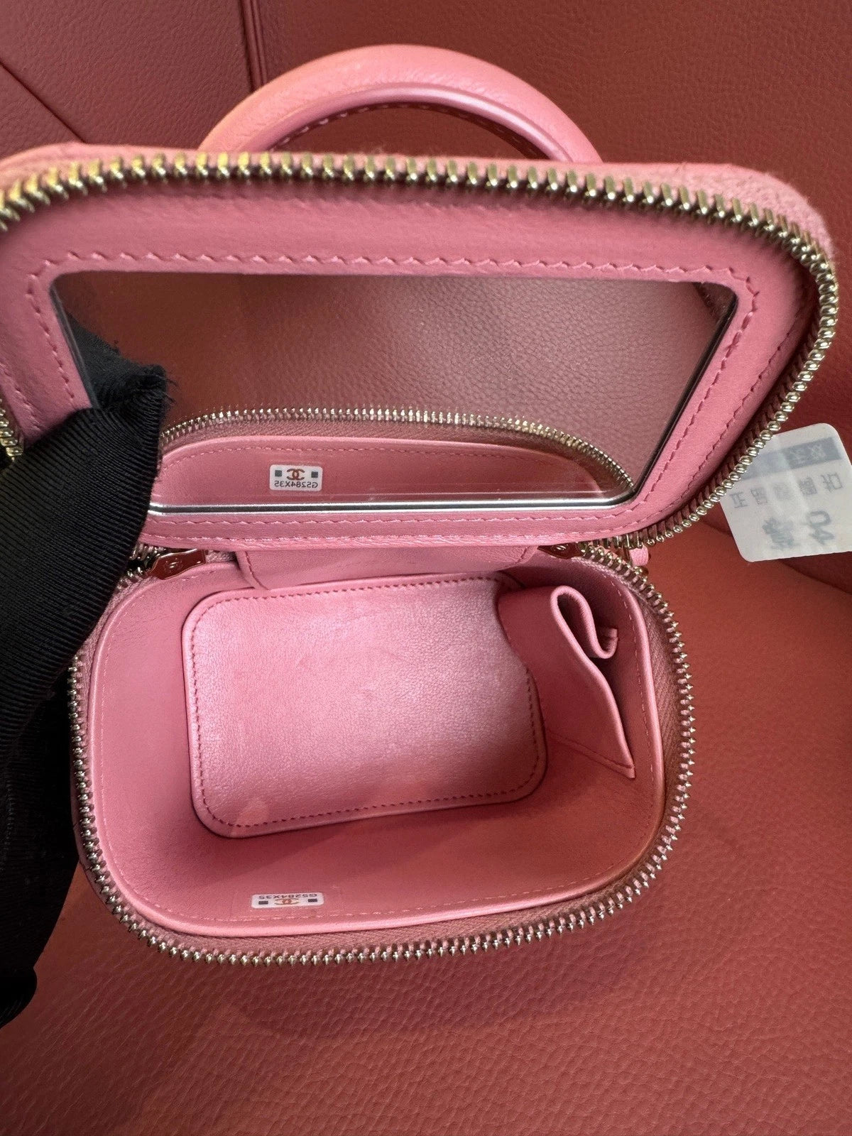 Chanel Diamond Chain Crossbody Top Handle Bag Pink Gold Women Classic