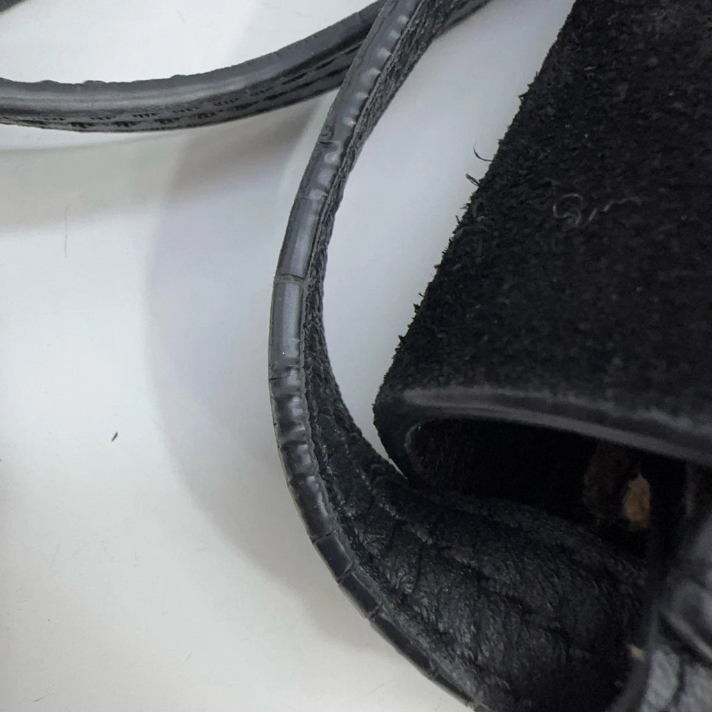 Chloe Faye Black Suede Flap Chain Shoulder Crossbody Bag for Women