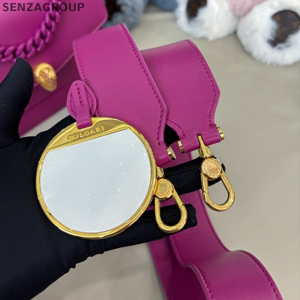 Bvlgari Serpenti 2WayTop Handle Crossbody Pink Gold Women Classic