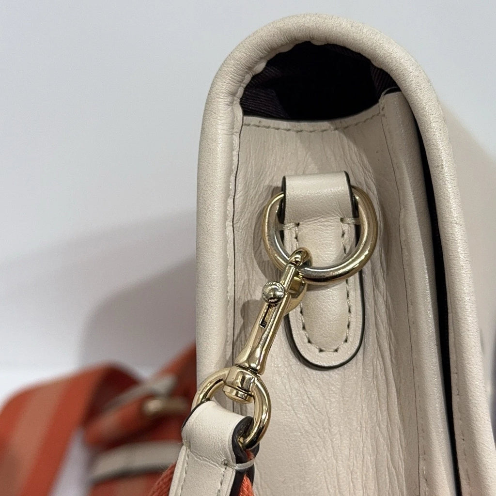 Coach White Leather Rabbit Star Embroidered Shoulder Crossbody Women