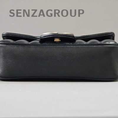 Gucci Marmont Mini Chain Shoulder Bag in Black Silver