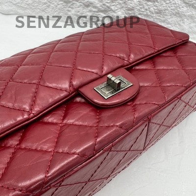 Chanel Vintage Calfskin Red Silver Medium Single Shoulder Chain Bag Quilted