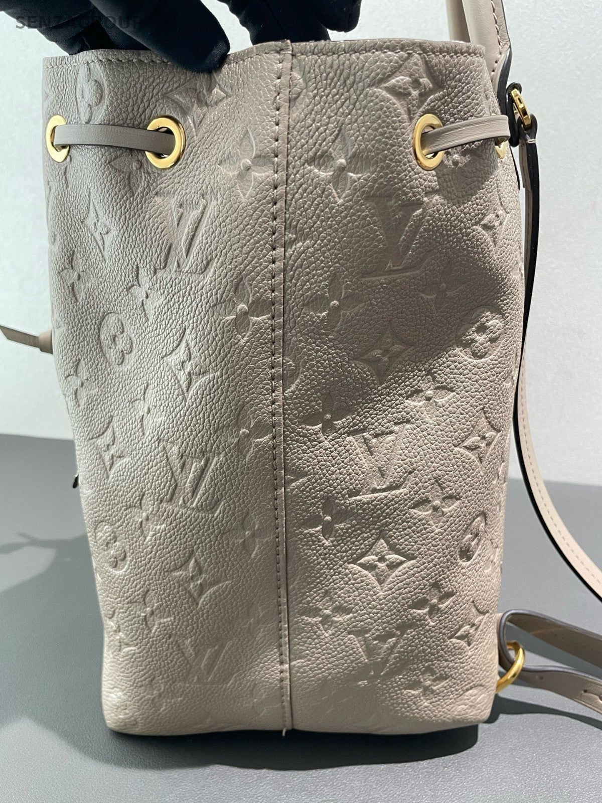 Louis Vuitton Montsouris Monogram Backpack Gray Pink Gold Women Classic
