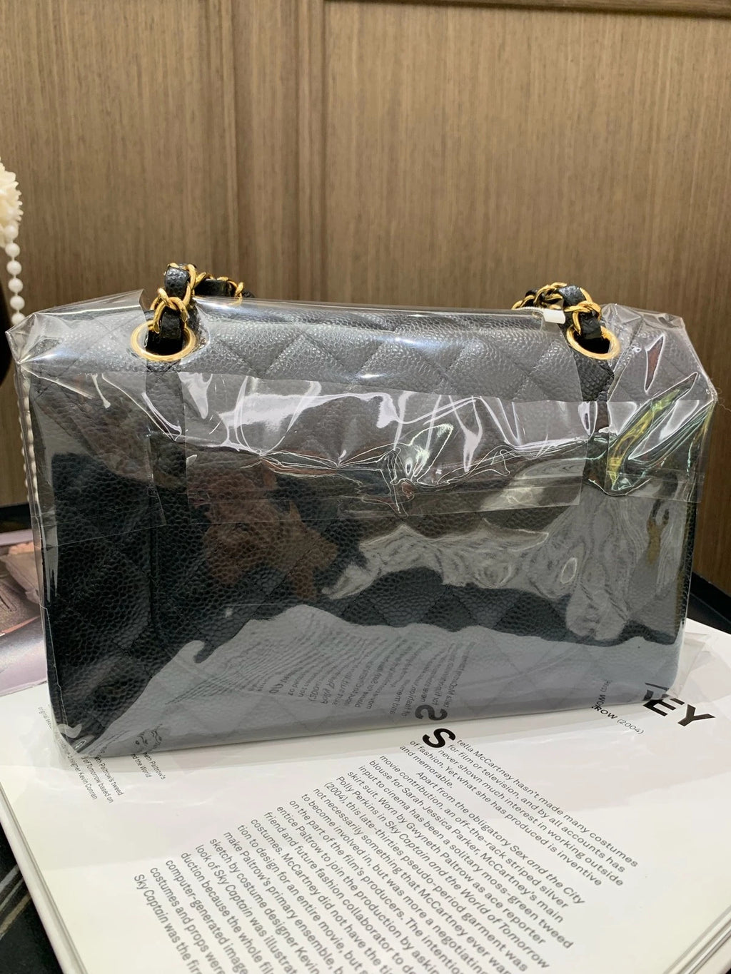 Chanel Black Gold Leather Small Shoulder Bag For Women