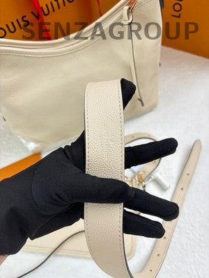 Louis Vuitton Carryall Small Monogram Leather Shoulder Bag White Gold