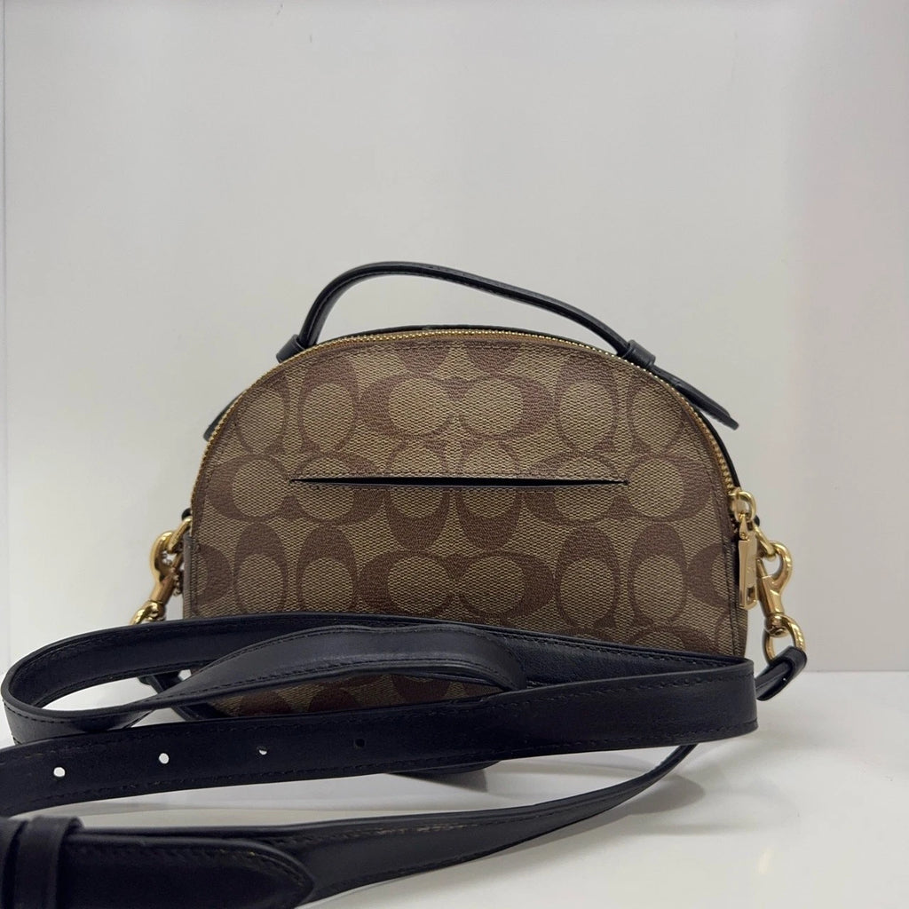 Coach Serena 21 Monogram Canvas Leather Small Dome Shell Bag For Women