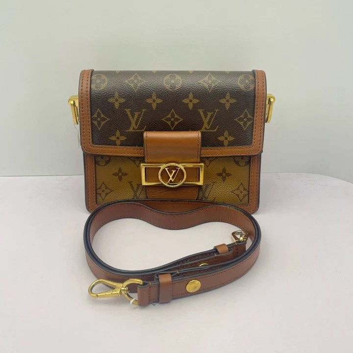 Louis Vuitton Dauphine Monogram Small Brown Canvas Shoulder Bag