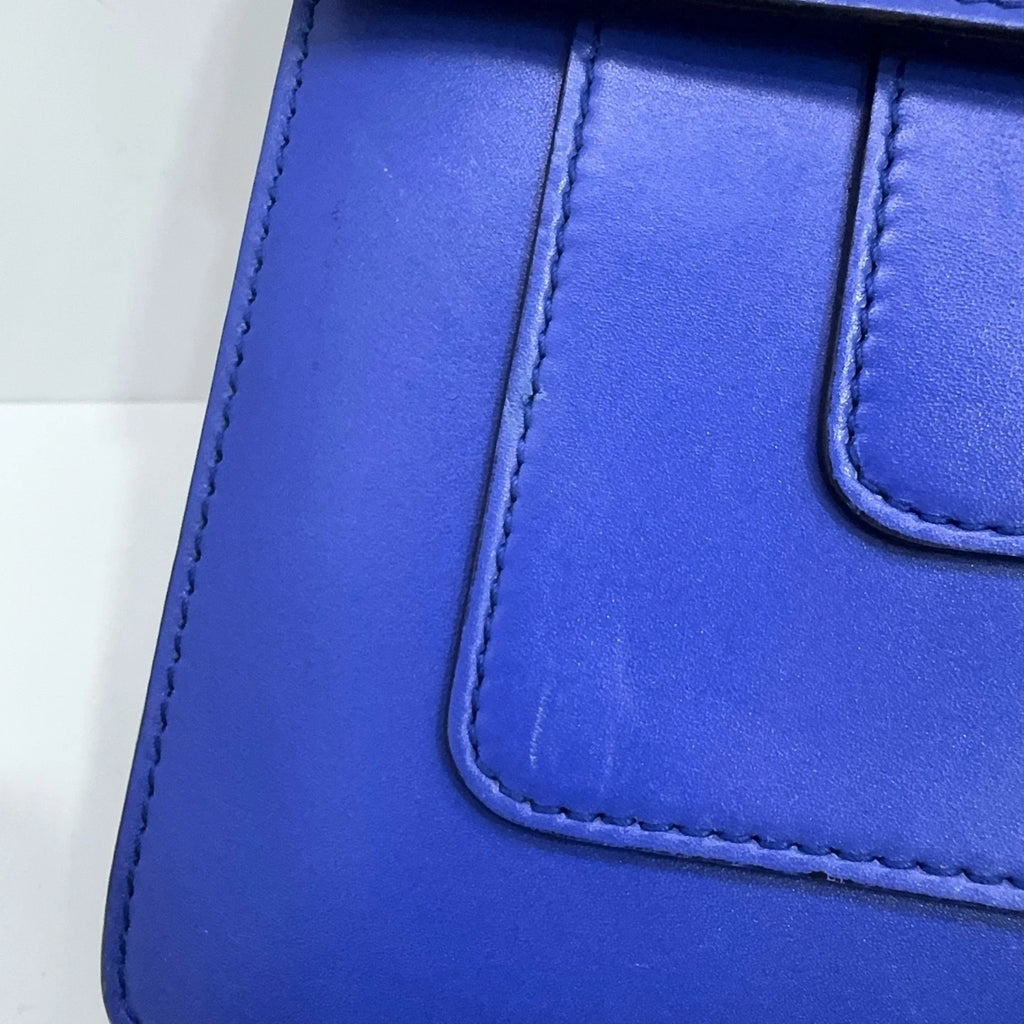 Bvlgari Enamel Snake Head Blue Leather Shoulder Crossbody Bag For Women