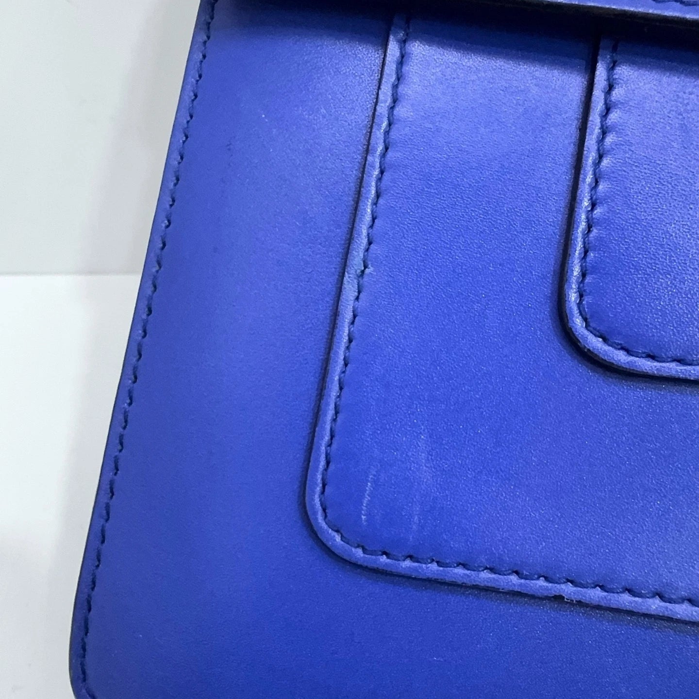 Bvlgari Enamel Snake Head Blue Leather Shoulder Crossbody Bag For Women