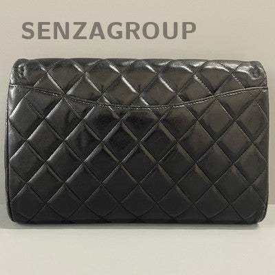 Chanel Timeless Black Silver Quilted Chain Shoulder Bag - Women's Fashion
