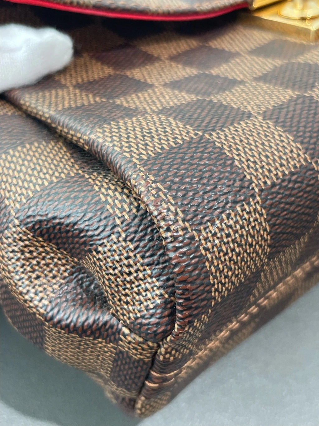 Louis Vuitton Croisette Damier Brown Gold Crossbody Top Handle Excellent