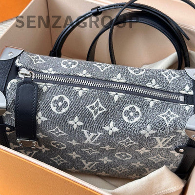 Louis Vuitton Monogram Denim Medium Shoulder Bag - Classic Grey Silver