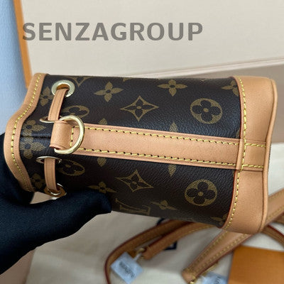 Louis Vuitton Nano Noe Monogram Mini Bucket Bag Brown Women's Classic