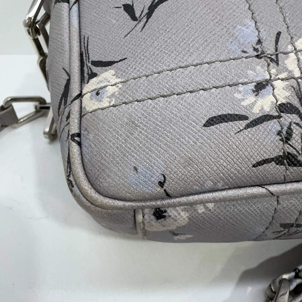PRADA Limited Edition Gray Blue Envelope Chain Crossbody Bag For Women