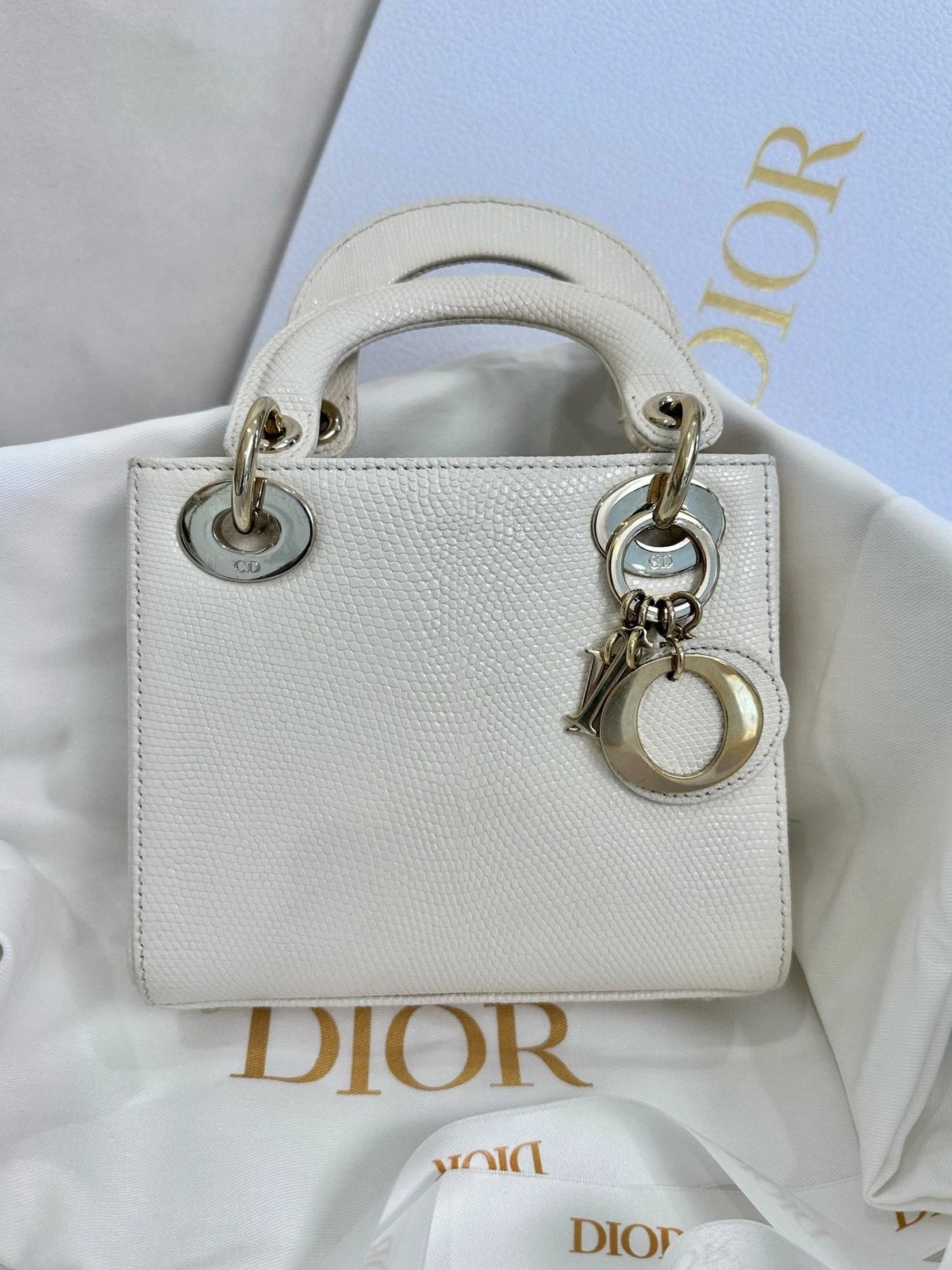 Dior Lady Dior 3-grid White Handbag Crossbody Bag For Women