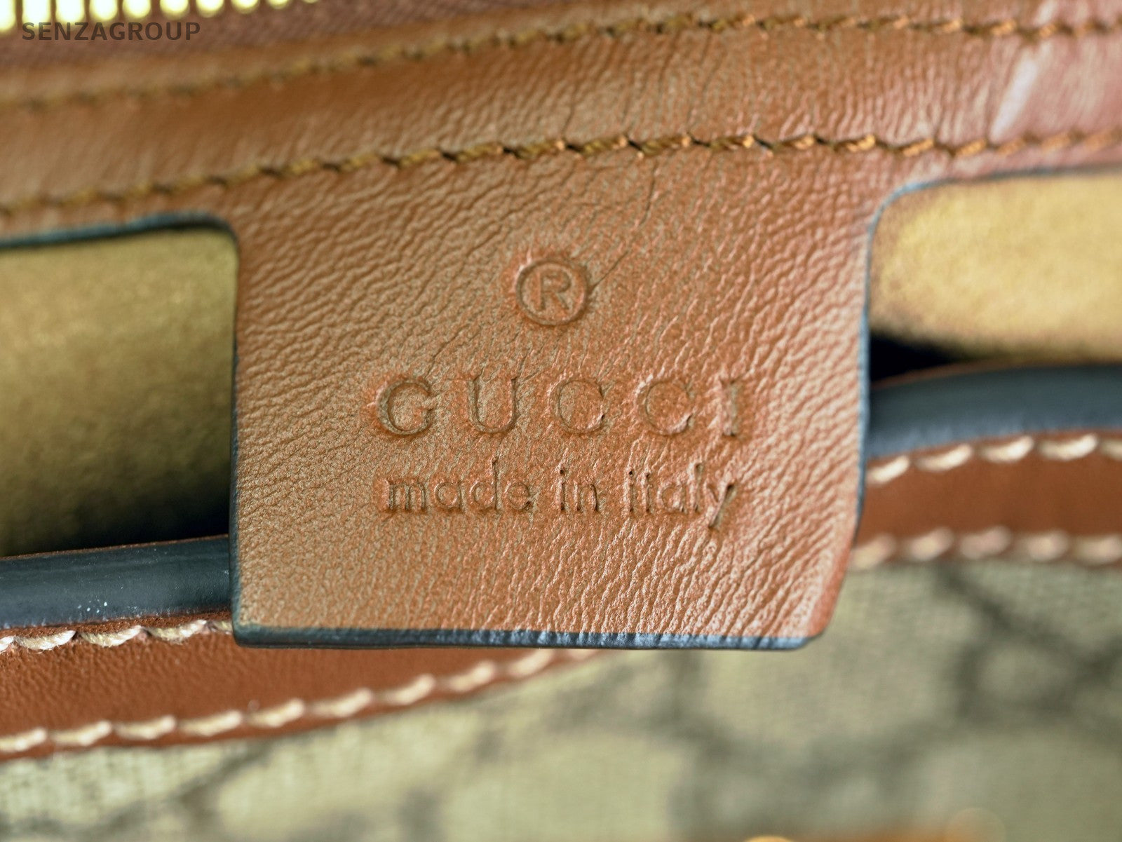 GUCCI Padlock Medium Brown gold Shoulder Handbag Canvas tote