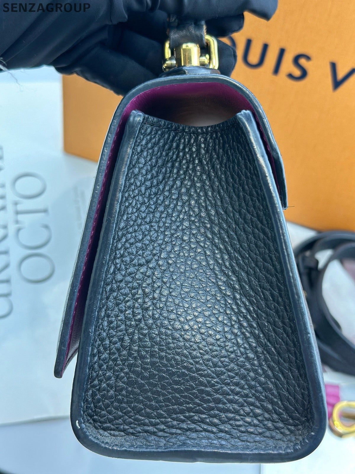 Louis Vuitton Twist PM Top Handle Crossbody Black Gold Women Classic