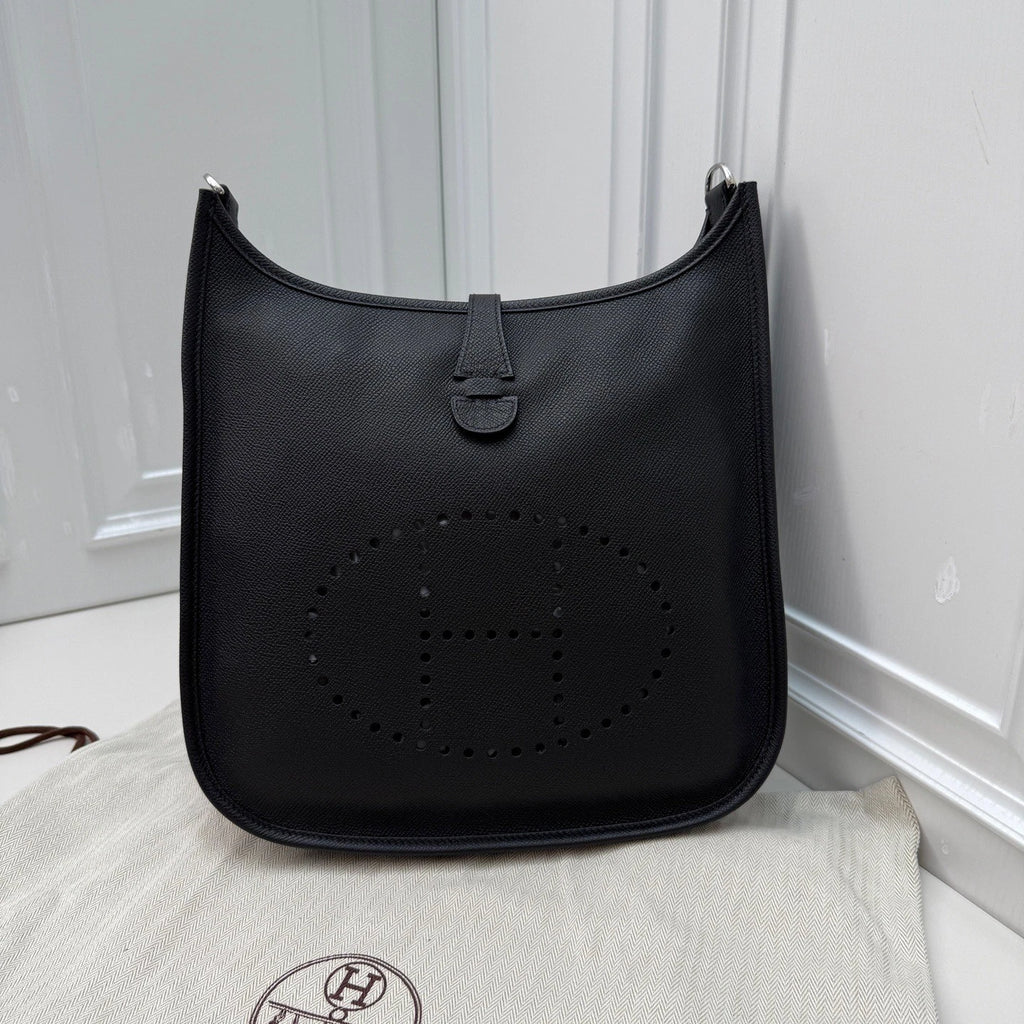 Hermes Evelyne 29 Epsom Shoulder Crossbody Bag Black Women Classic