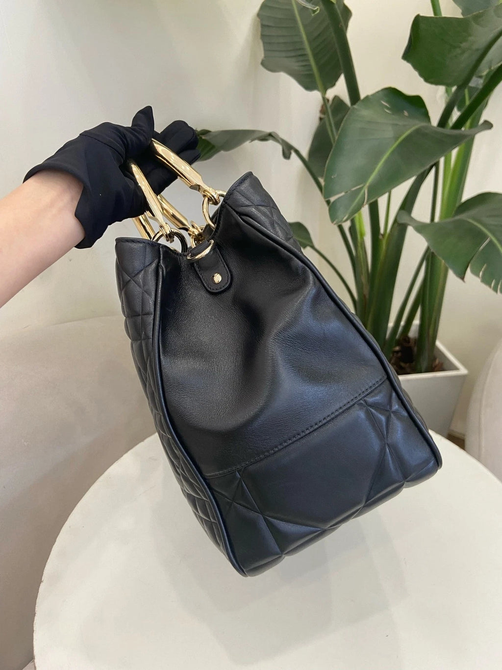 Dior Black Calfskin Medium Lady Handbag Shoulder Bag For Women