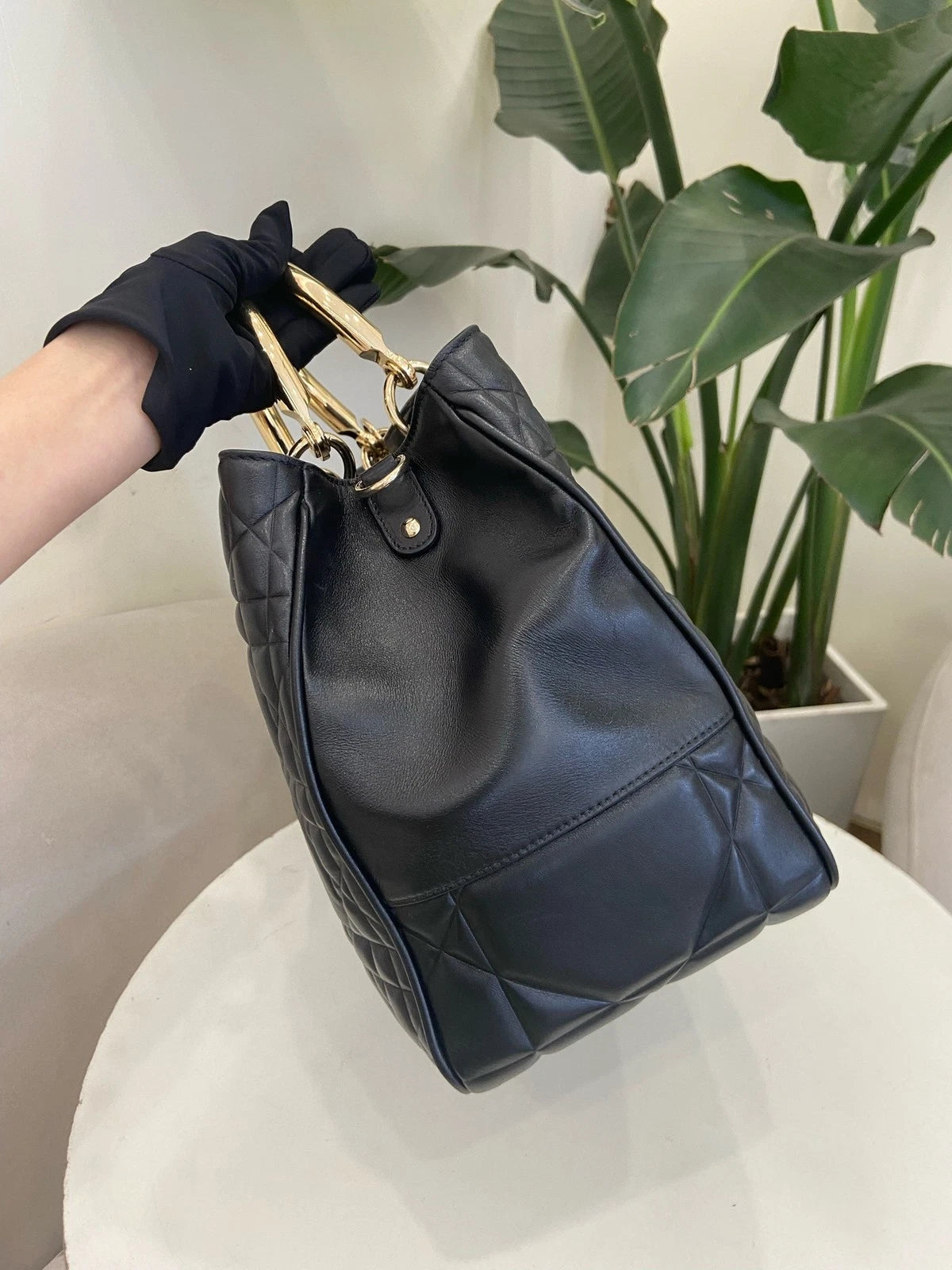 Dior Black Calfskin Medium Lady Handbag Shoulder Bag For Women