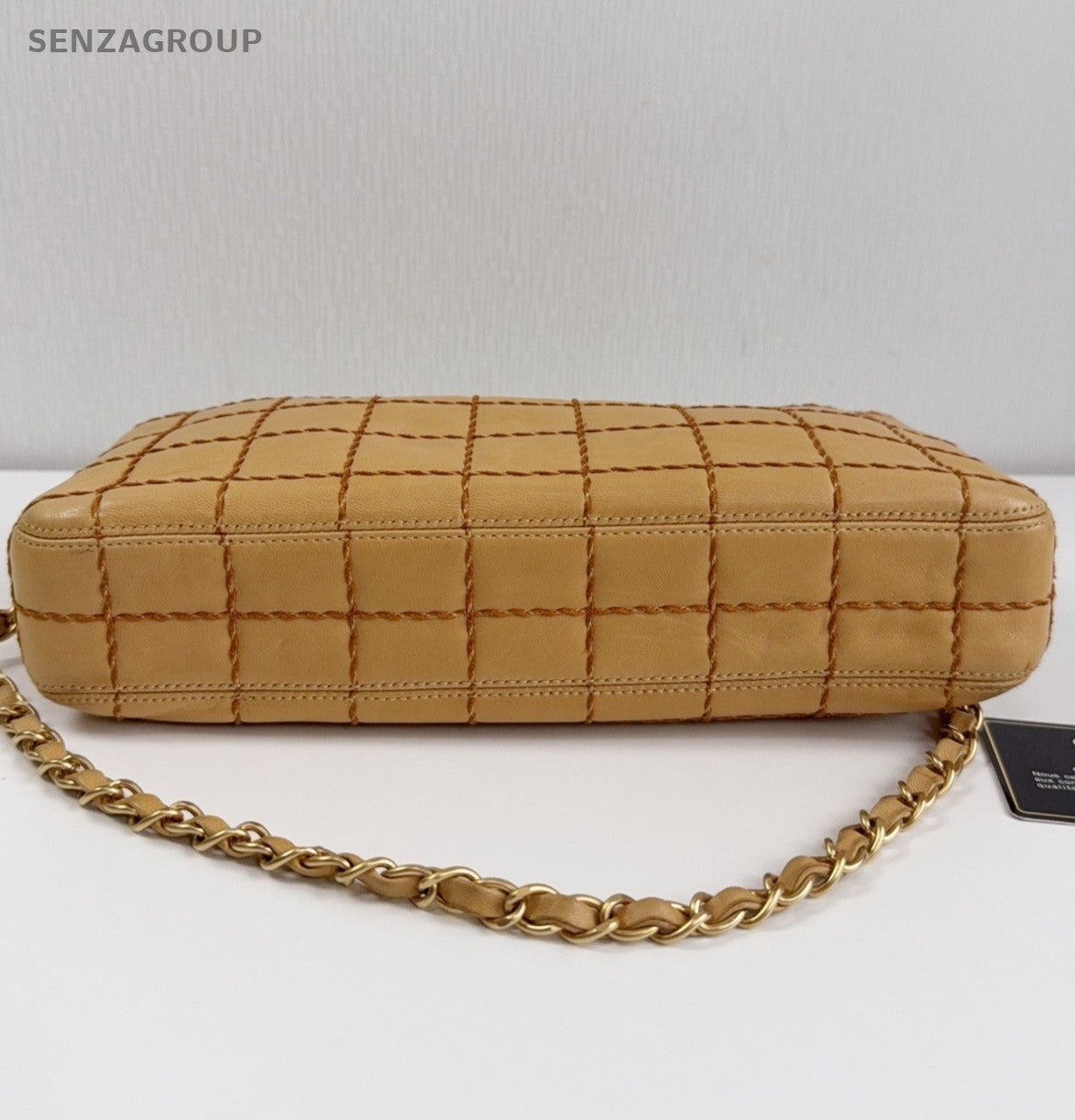 Chanel Lambskin Vintage Chain Shoulder Bag Brown Gold Women Classic