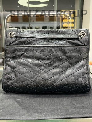 Saint Laurent Large Niki Black Silver Chain Shoulder Bag Classic Women