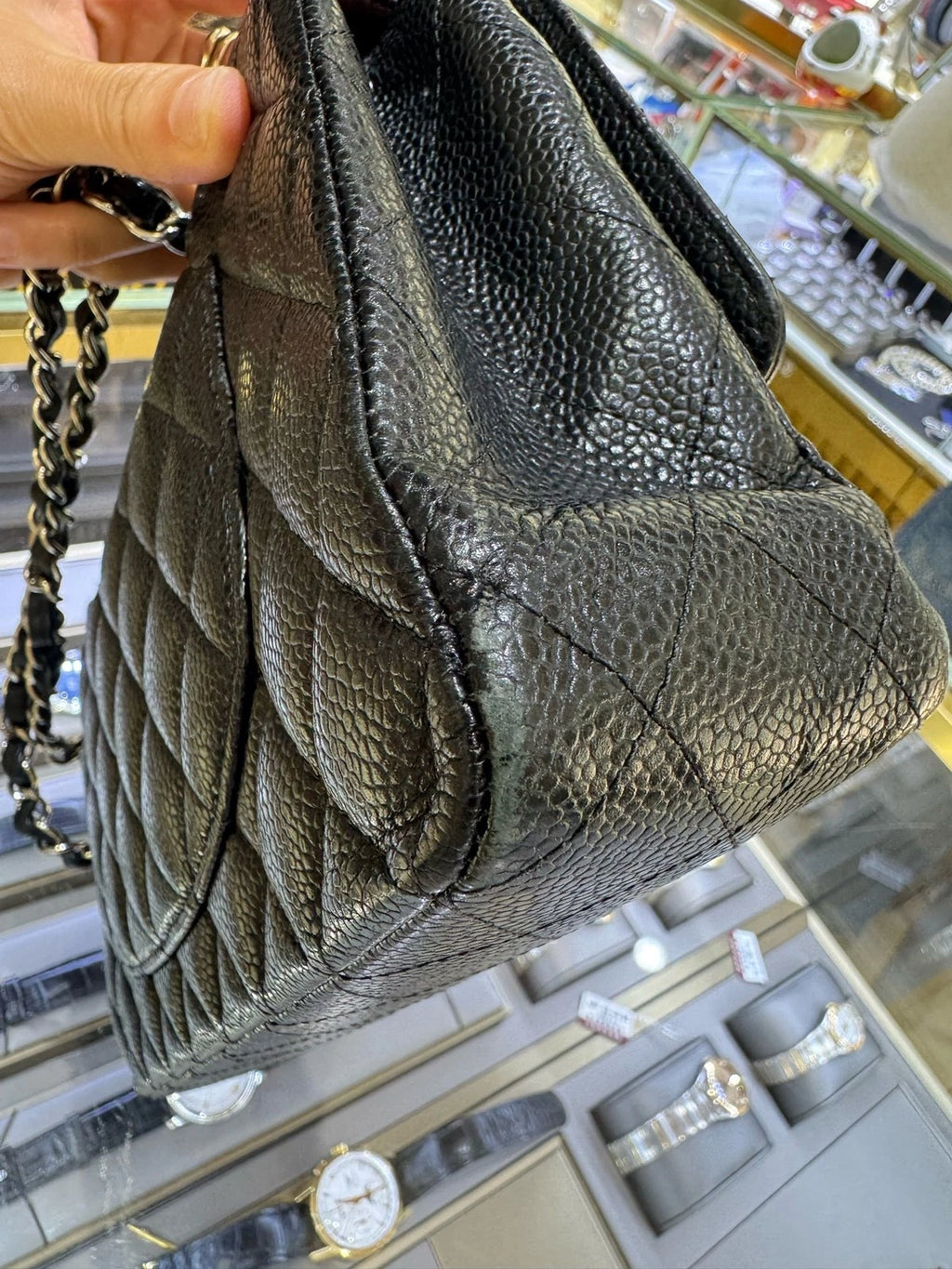 Chanel Medium Flap Black Leather Shoulder Crossbody Bag Excellent